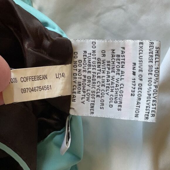 ZeroXposur Girls L Jacket Brown White Blue Coffeebean Reversible Coat Polyester - Picture 9 of 11